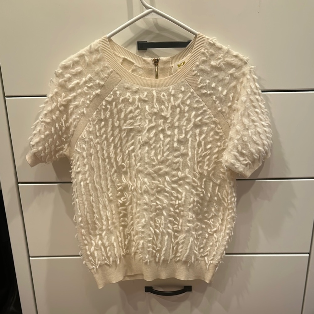 Cream Boxy Ribbed Sweatshirt